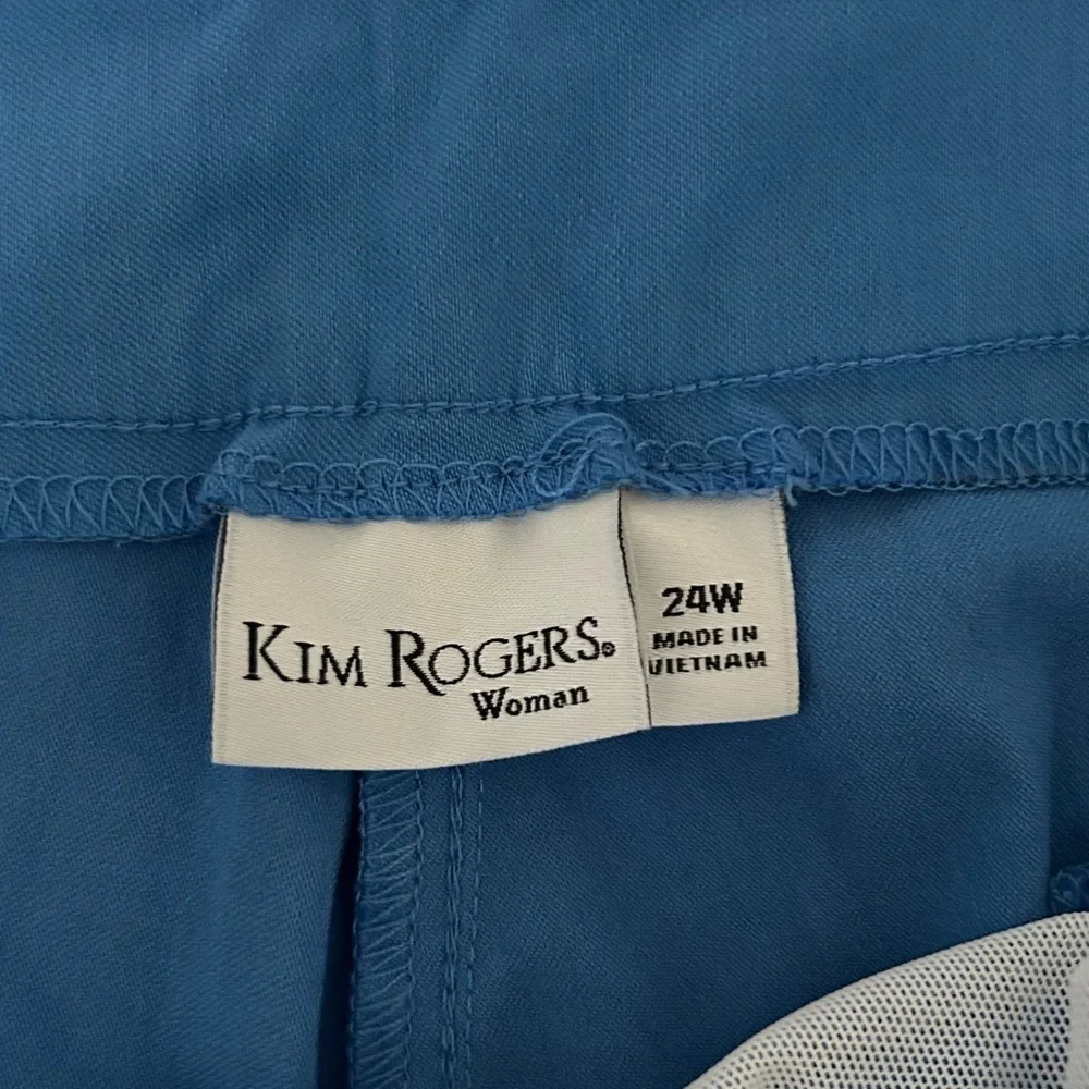 Kim Rogers Shorts Womens 24W Bermuda Tummy Control Blue Pull On‎ Stretch
